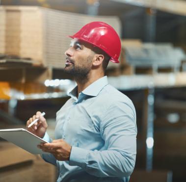 Man performing shop inspection